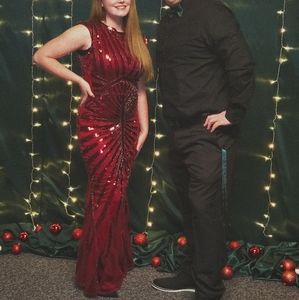 NYE RED GREAT GATSBY DRESS